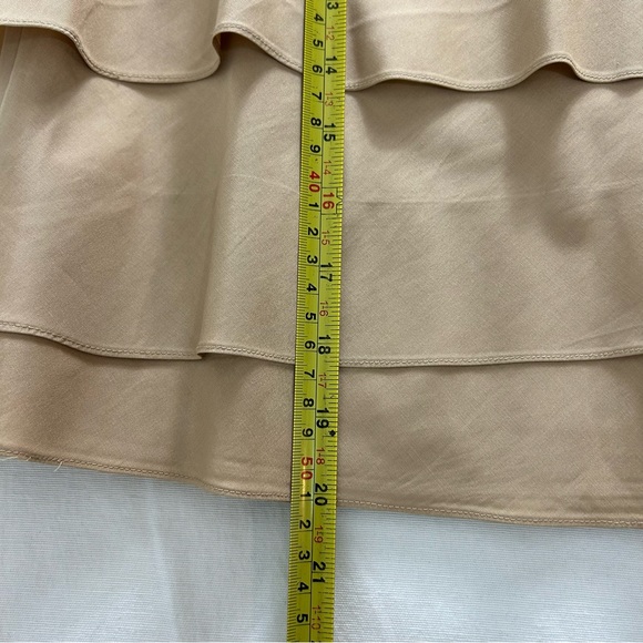 Ralph Lauren Black Label Silk Ruffle Skirt Gold Beige Silk Lined‎ Women’s 6 EUC - Picture 6 of 15